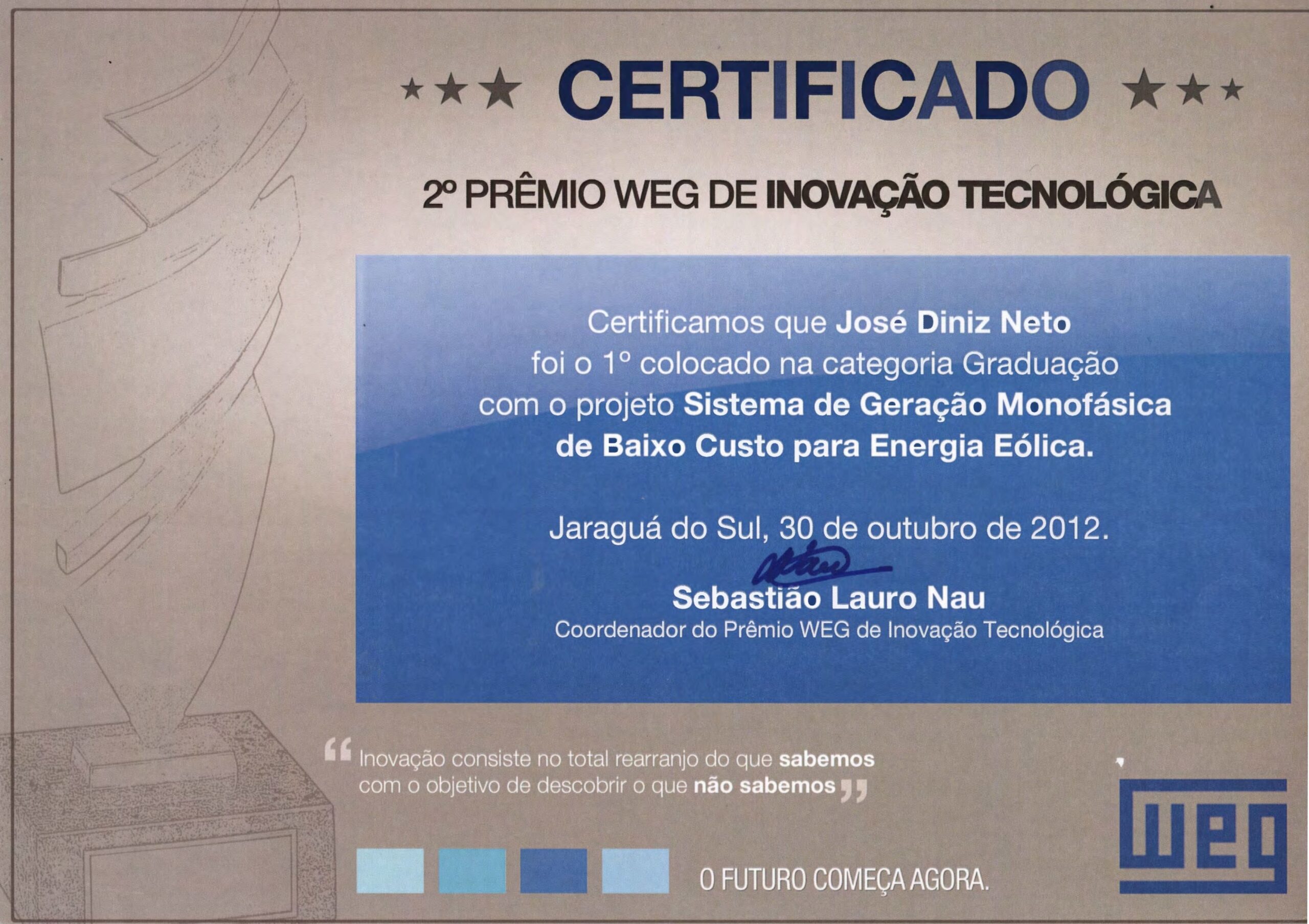 Certificado Prêmio WEG