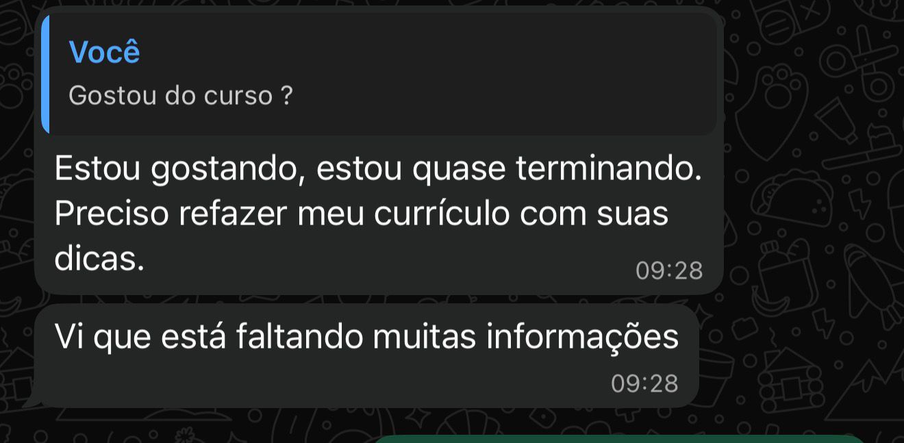 Depoimento de aluno 1